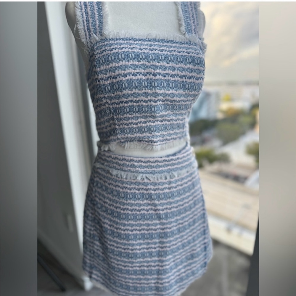 House of Harlow 1960 Matching Tweed Skort Set 12 Pink & Blue